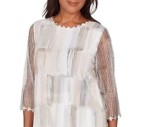 Alfred Dunner Petite Crewneck Knit Top