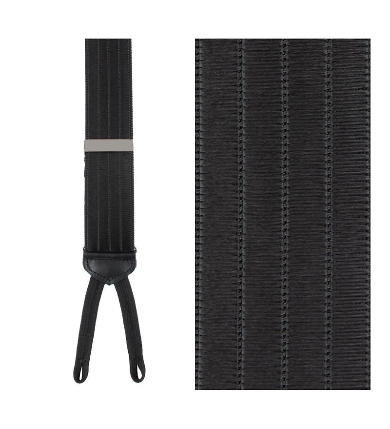 Trafalgar Big and Tall Jefferson Brushed Pinstripe Elastic Formal End Suspenders
