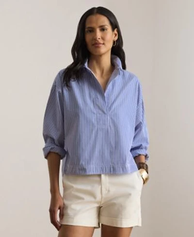 Lauren Ralph Lauren Petite Striped Cropped Shirt