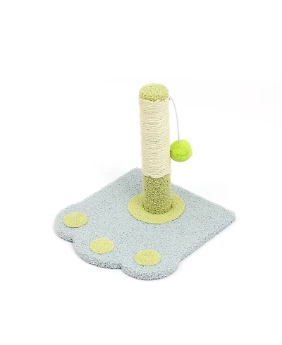 Aostirmotor Paw Print Cat Scratching Post with Tree, Suitable for Indoor Kittens and Adult Cats