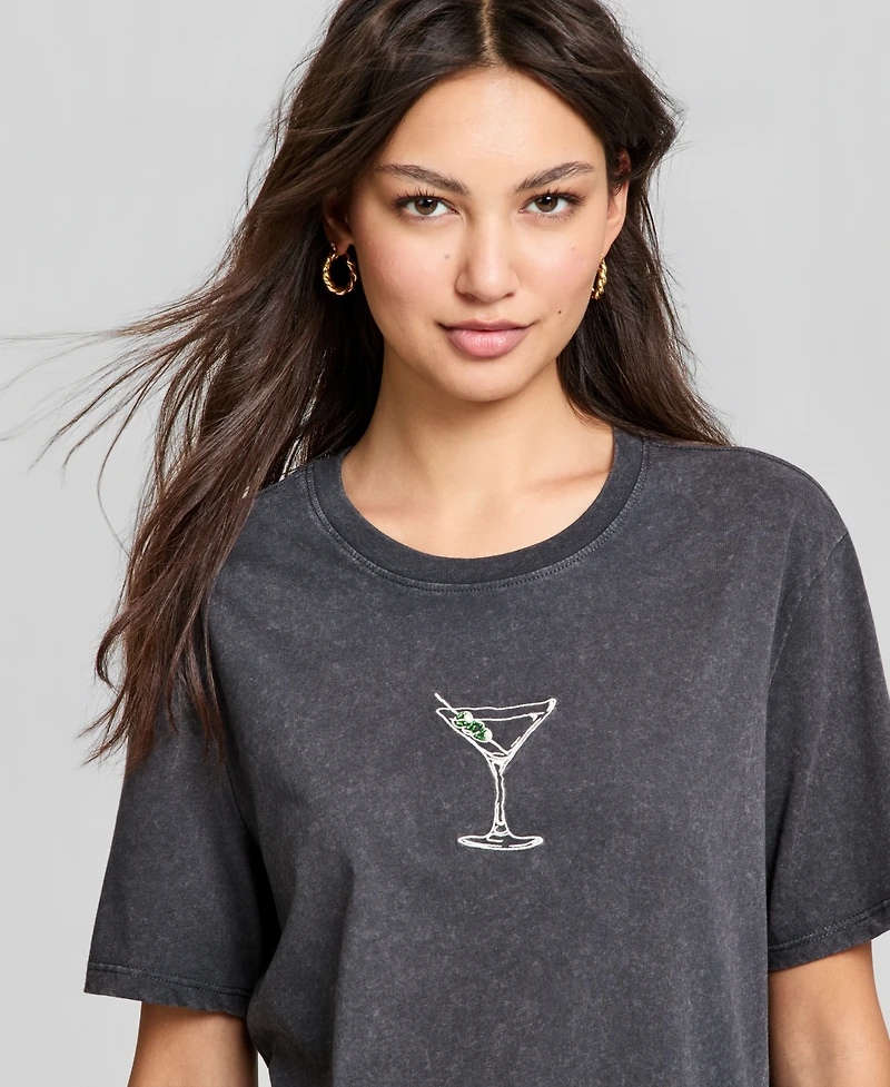 And Now This Women's Martini Graphic T-Shirt, Macy's Exclusive