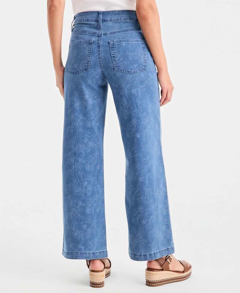 Style & Co Petite High-Rise Printed 5 Pocket Jeans, Macy's Exclusive