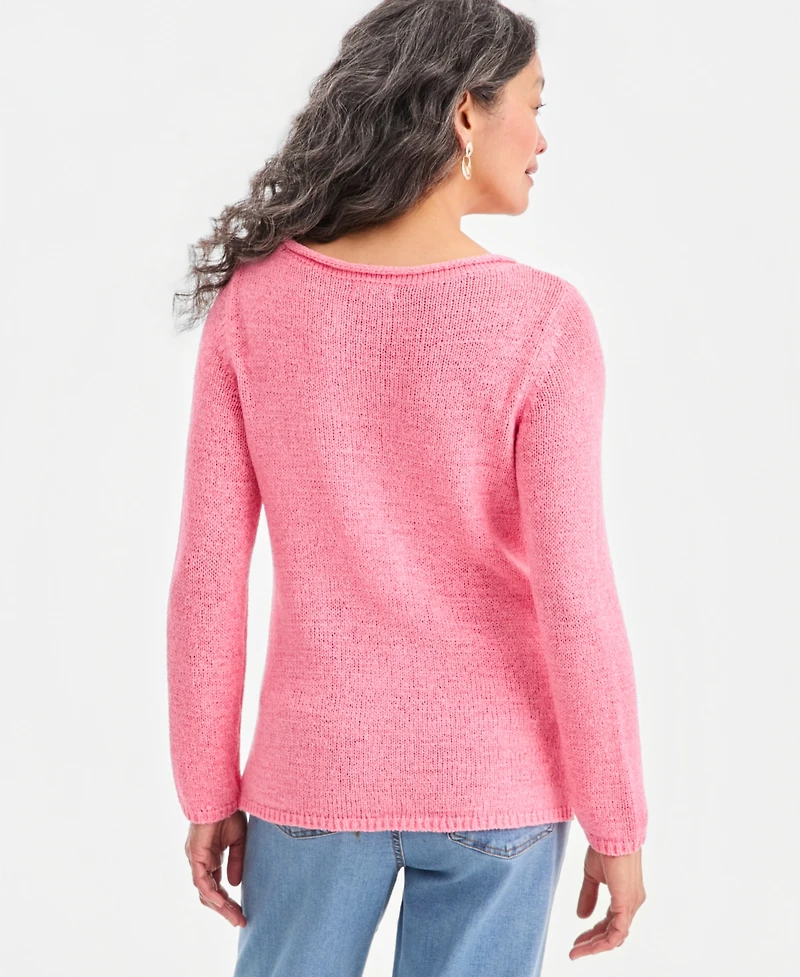 Style & Co Petite Boat Neck Tape Yarn Sweater, Macy's Exclusive