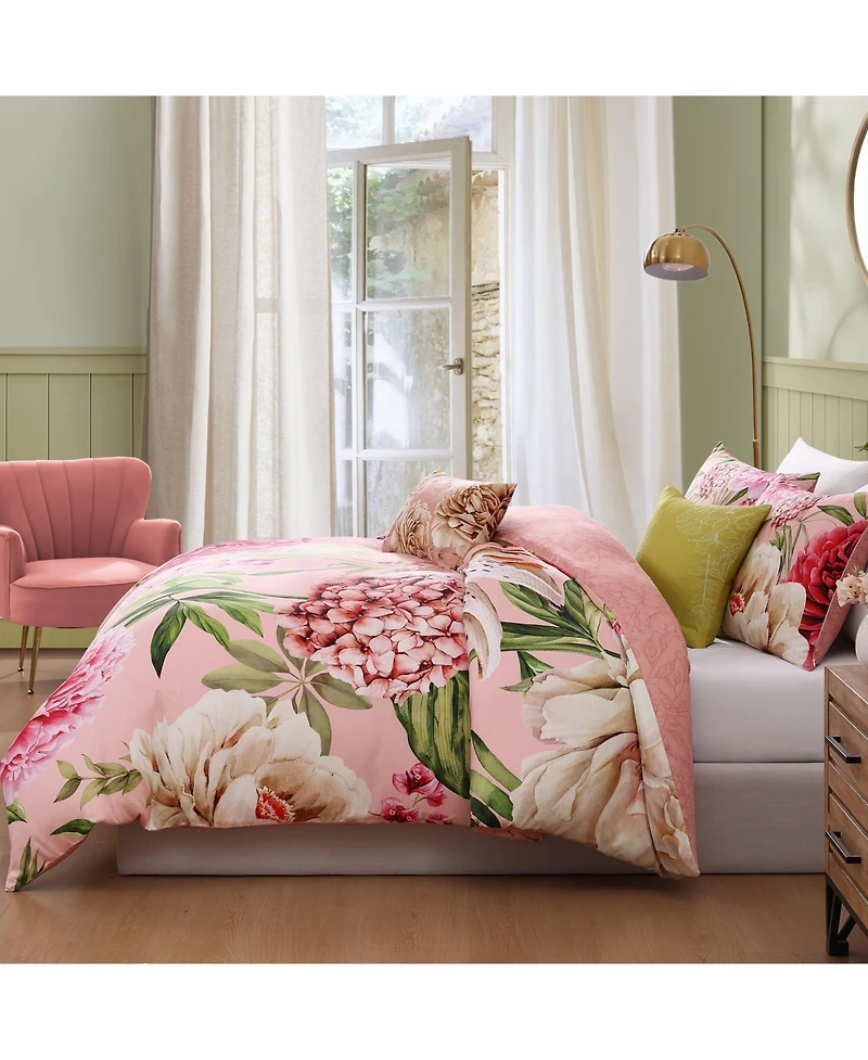 Bebejan Spring Forever Bedding 100% Cotton Sateen 5 Piece Queen Size Reversible Comforter Set