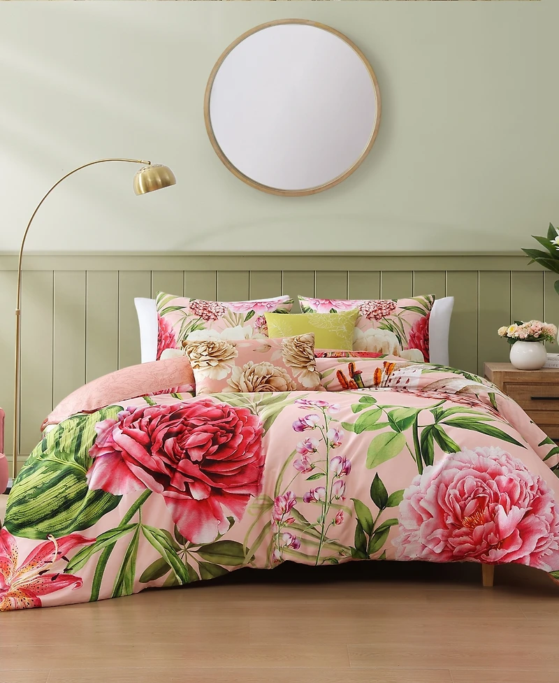 Bebejan Spring Forever Bedding 100% Cotton Sateen 5 Piece Queen Size Reversible Comforter Set