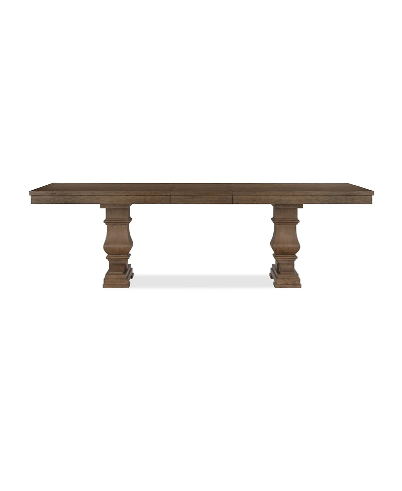 Furniture Alverton 9-Pc. Wood Rectangular Table with 8 Upholstered Side Chairs Dining Set