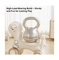 Bruce & Shark 4-in-1 musical rocking horse for toddlers, converts to ride-on, walker, board."