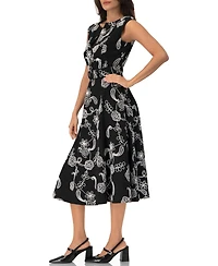 Ivonne Women's Embroidered Belted Midi Dress