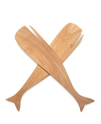 Ironwood Acacia Whale Salad Servers, Set of 2