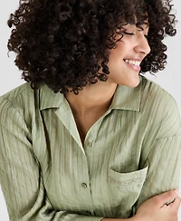 And Now This Women's Oversized Satin Shirt, Macy's Exclusive