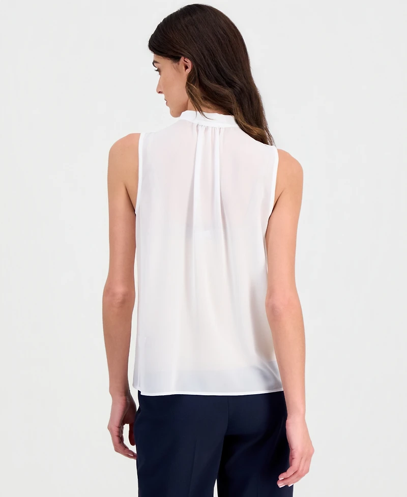 Tahari Asl Women's Tie-Neck Sleeveless Top