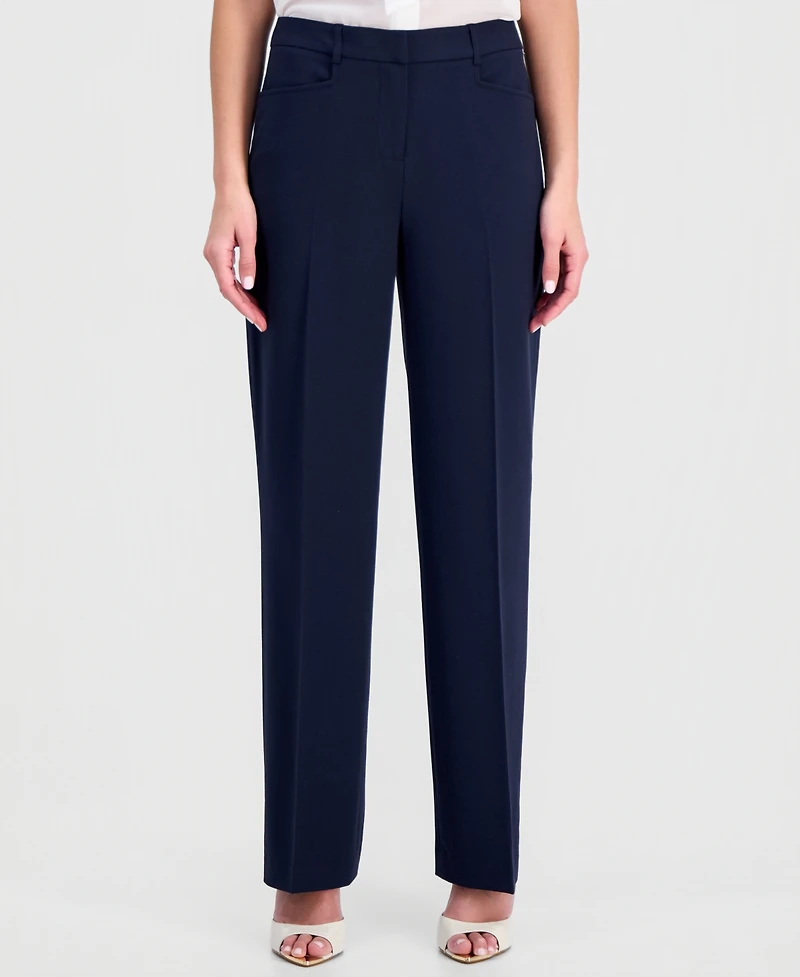 Tahari Asl Petite Bird Eye Mid Rise Pants