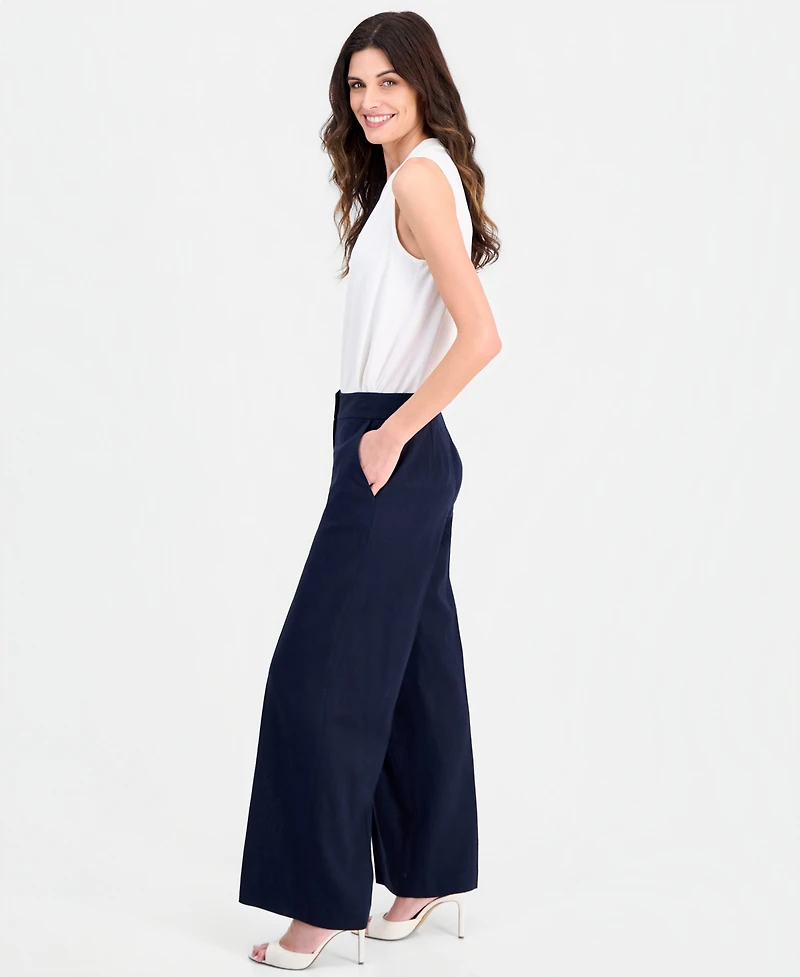 Tahari Asl Women's Clean-Waist Wide-Leg Pants