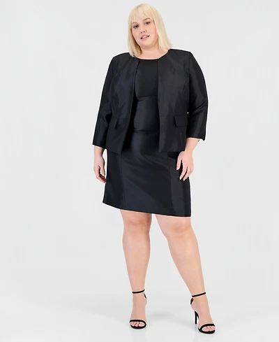Le Suit Plus Open-Front Jacket & Sleeveless Sheath Dress