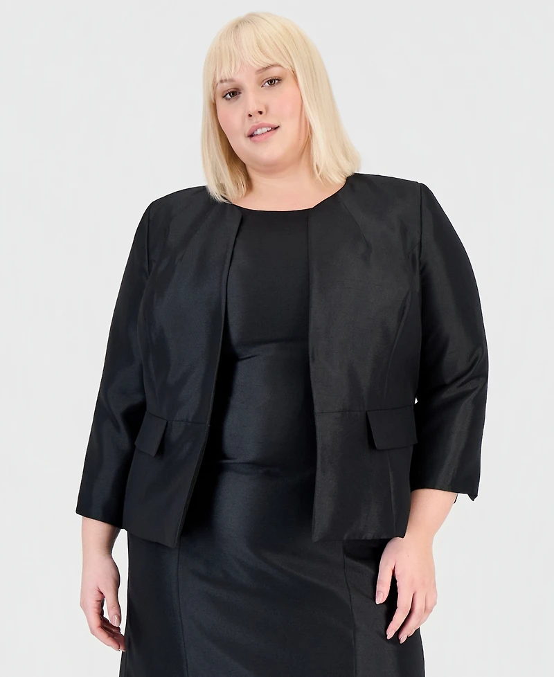Le Suit Plus Open-Front Jacket & Sleeveless Sheath Dress