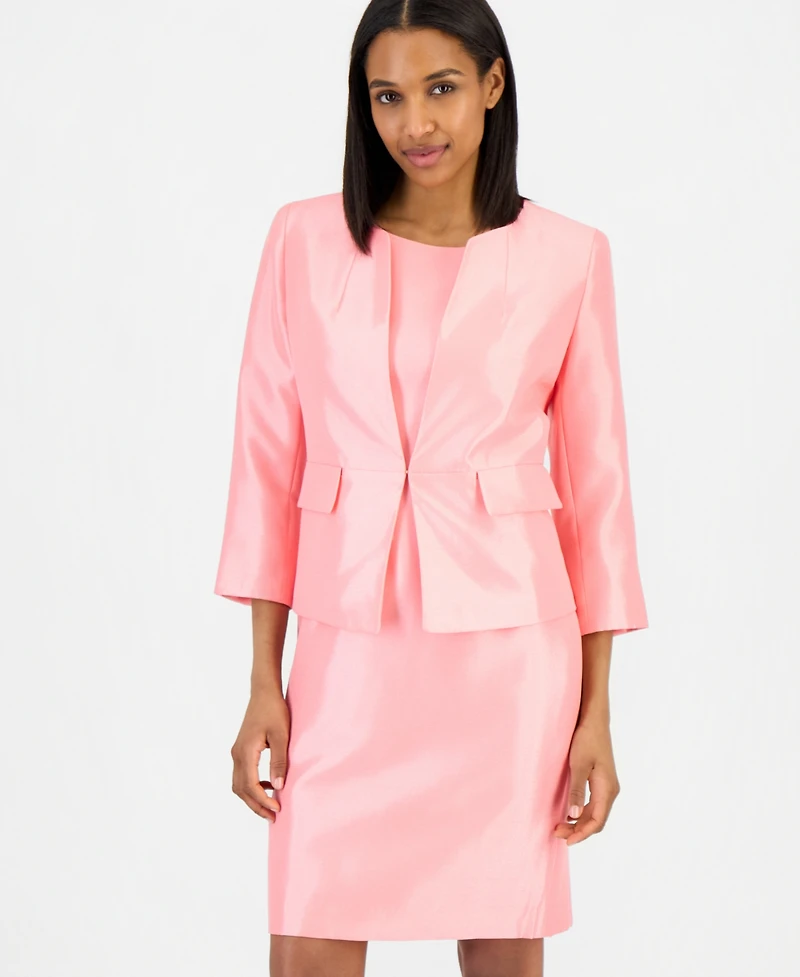 Le Suit Women's Open-Front Jacket & Sleeveless Sheath Dress