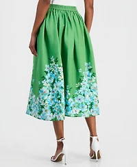 T Tahari Women's Placed Floral Midi Skirt