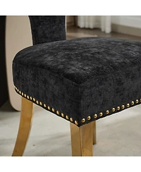 Streamdale Furniture Mid Century Modern Chenille Dining Chairs, Set of 2