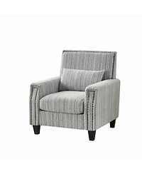 Streamdale Furniture Modern Striped Accent Chair with Nailhead Trim