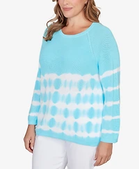 Ruby Rd. Plus Tie Dye Cotton Raglan Sweater