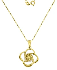 Macy's Diamond (3.85 ct. t.w.) & Imitation Pearl Flower Necklace in 14k Yellow Gold Over Sterling Silver