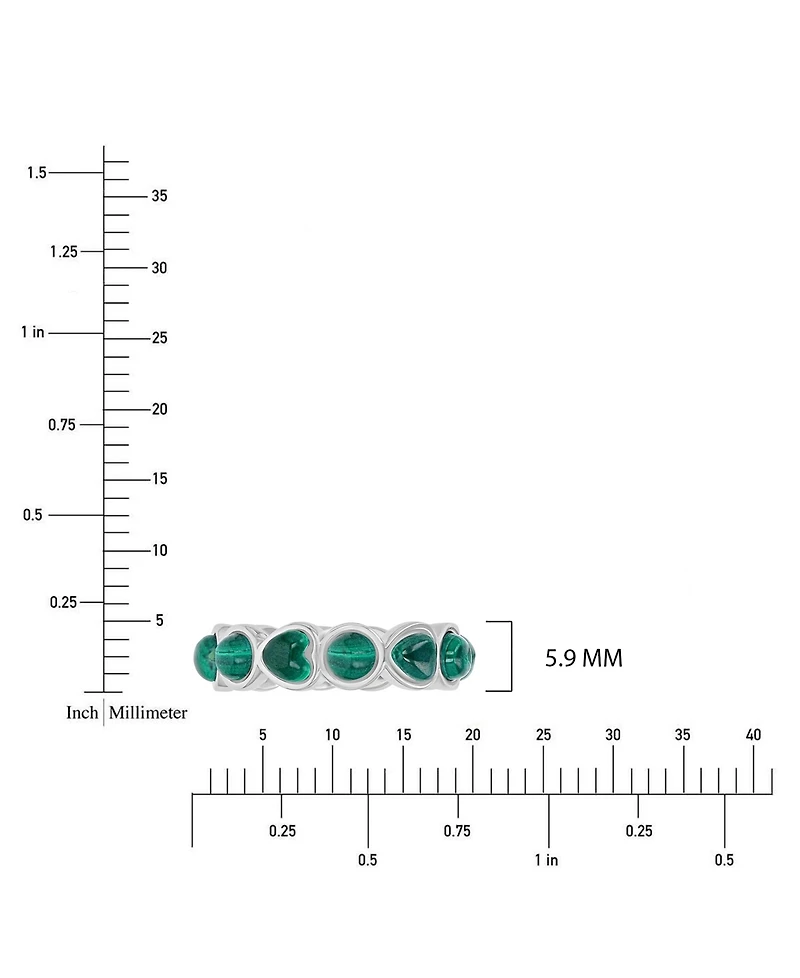 Macy's Malachite (3 ct. t.w.) Alternate Band Ring Rhodium Over Sterling Silver