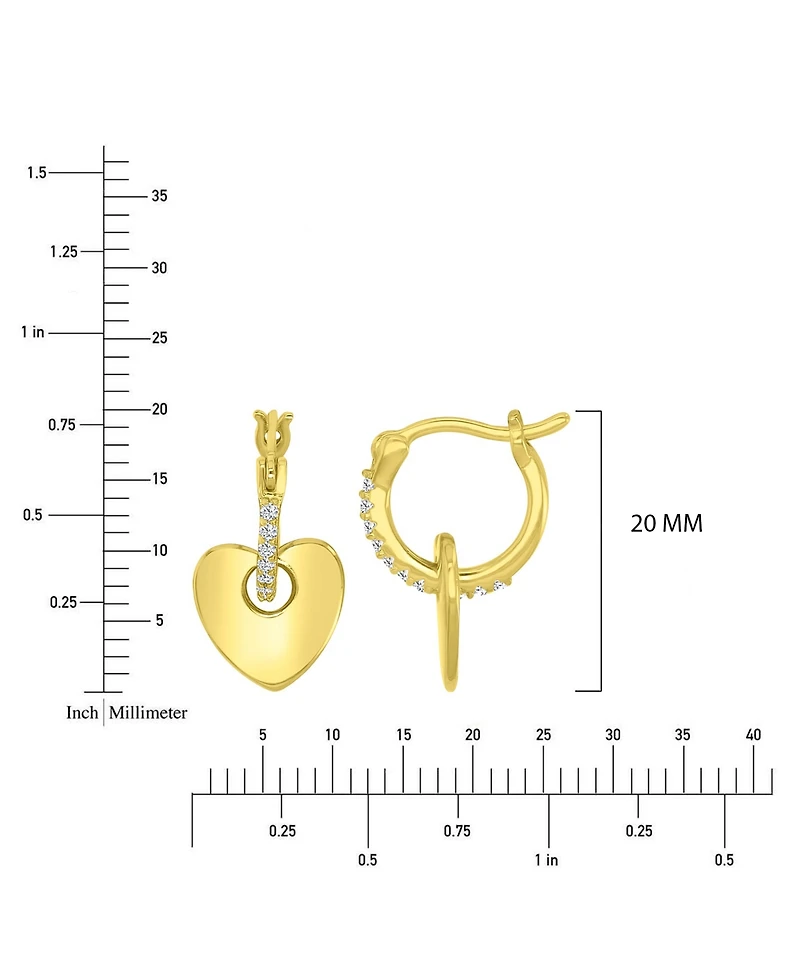 Macy's Cubic Zirconia (0.26 ct. t.w.) Heart Huggie Earrings