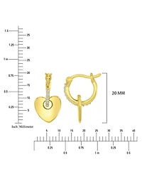 Macy's Cubic Zirconia (0.26 ct. t.w.) Heart Huggie Earrings
