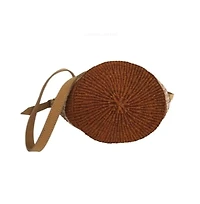 Life Damier Pattern Handwoven Sisal Straw Crossbody Shoulder Bag