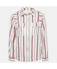 Pre-Owned Zadig & Voltaire Women's White Striped Cotton Tach Raye Jacket