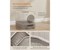 Cozito Xl Enclosed Cat Litter Box with Slide-Out Tray, Grate Top, Leak-Resistant Design, Adjustable Door