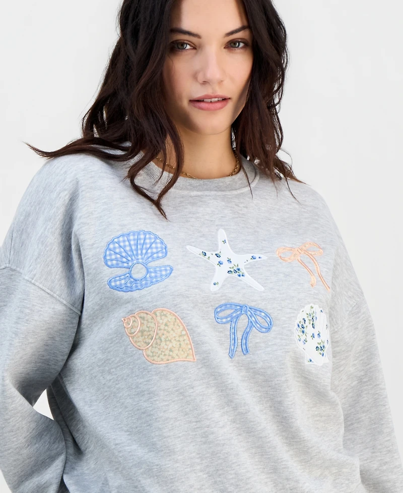 Self Esteem Juniors' Patchwork Graphic Sweatshirt