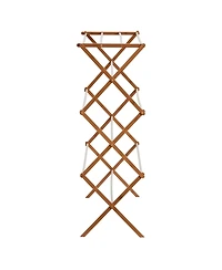 Household Essentials Bamboo and Metal Wall Mount Extendable Drying Rack