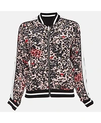 Pre-Owned Zadig & Voltaire Women's Pre-Owned Zadig and Voltaire Pink/black Printed Crepe Reversible Billy Leo Jacket