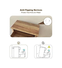 gaomon 5-Drawer Wood Metal Handles Tall Chest of Drawers