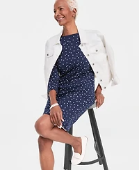 Style & Co Women's Printed Boat-Neck Knit Dress, Macy's Exclusive