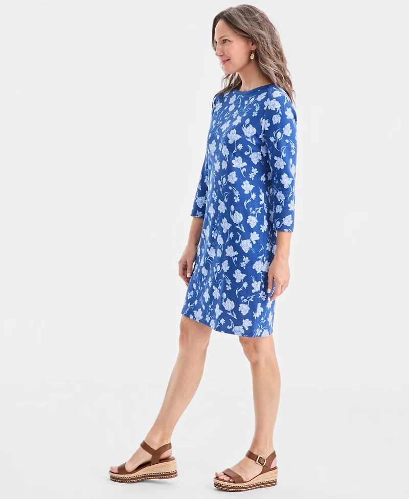 Style & Co Women's Printed Boat-Neck Knit Dress, Macy's Exclusive