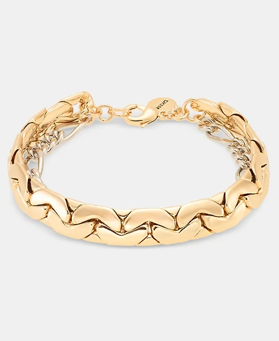 Dkny Two-Tone Multi Chain Open Drama Flex Bracelet