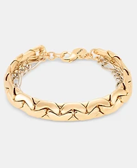 Dkny Two-Tone Multi Chain Open Drama Flex Bracelet