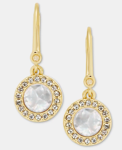 Dkny Mother of Pearl Inlay Statement Drop Earrings