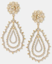 Marchesa Crystal Flower Orbital Statement Earrings