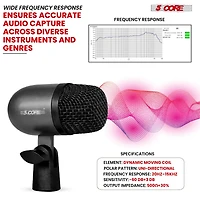 5 Core 5Core Tom Snare Mic Cardioid Dynamic Microphone for Drum Kit Percussion Instrument