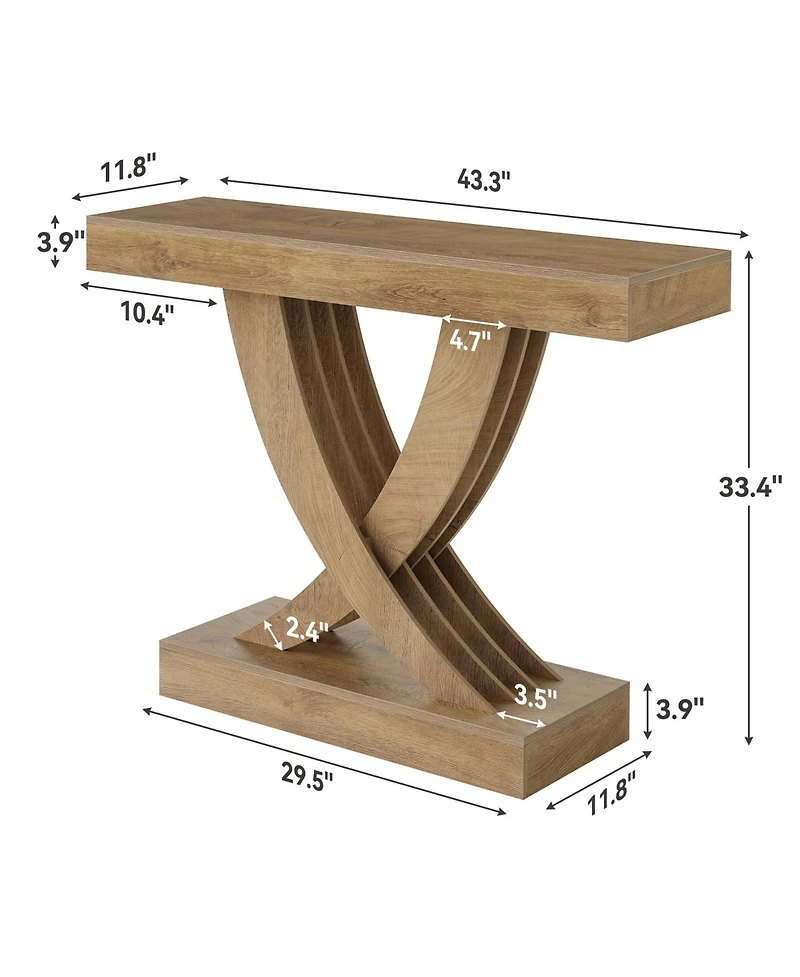 Tribesigns 43.3 Inch Entryway Table, Farmhouse Wooden Console Table Behind The Couch, Rectangular Sofa Table for Entrance, Hallway, Living Room, Foyer