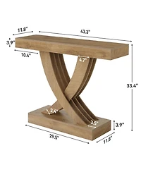 Tribesigns 43.3 Inch Entryway Table, Farmhouse Wooden Console Table Behind The Couch, Rectangular Sofa Table for Entrance, Hallway, Living Room, Foyer