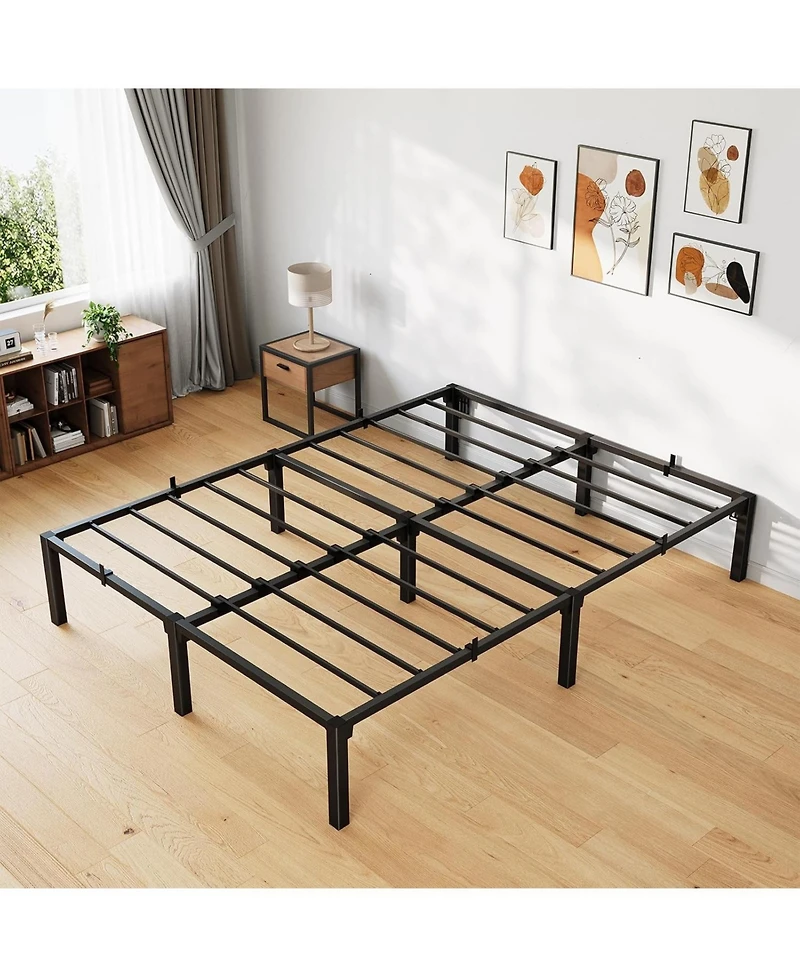 gaomon 16 Inch Metal Bed Frame, Heavy Duty Metal Platform Bed Frame with Reinforced Slats Support, 800 Lbs Load Capacity, Noise Free