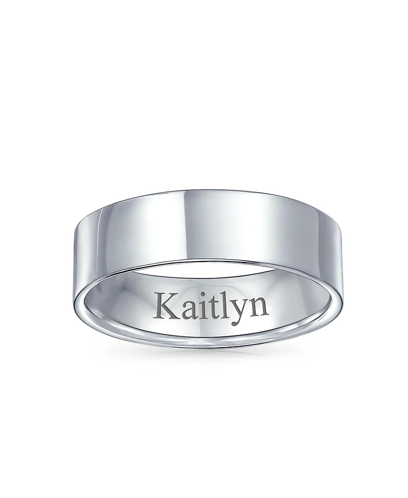 Bling Jewelry Classic Plain Simple .925 Sterling Silver Flat Couples Band Ring 6MM