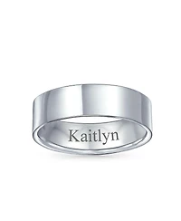 Bling Jewelry Classic Plain Simple .925 Sterling Silver Flat Couples Band Ring 6MM
