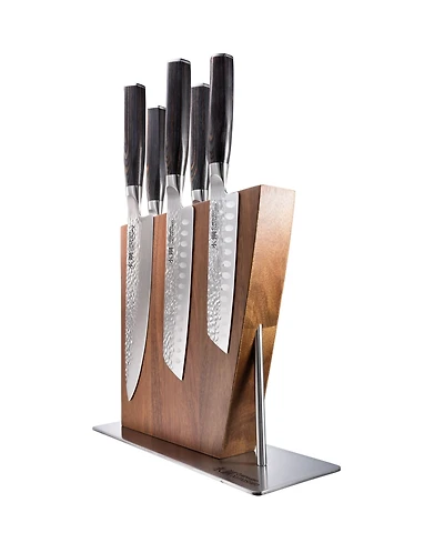 Cuisine::pro Damashiro Emperor Stainless Steel 6-Pc. Nanashi Knife Block Set