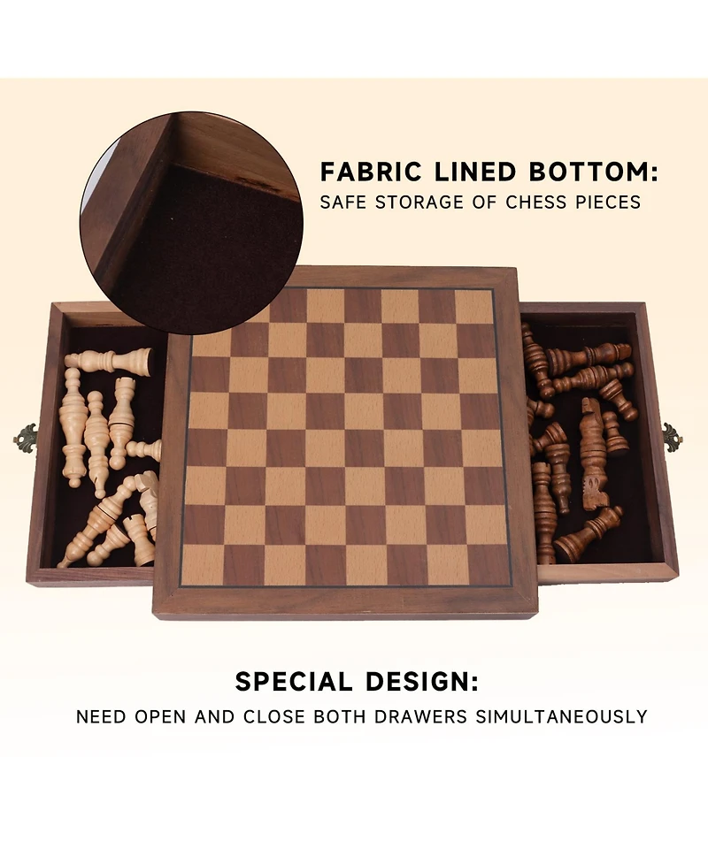 Gse Games & Sports Expert 10" Magnetic Chess Game Set with Drawers