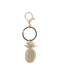 Juicy Couture Crystal Pineapple Keychain, Gold Tone with Green Enamel Leaves